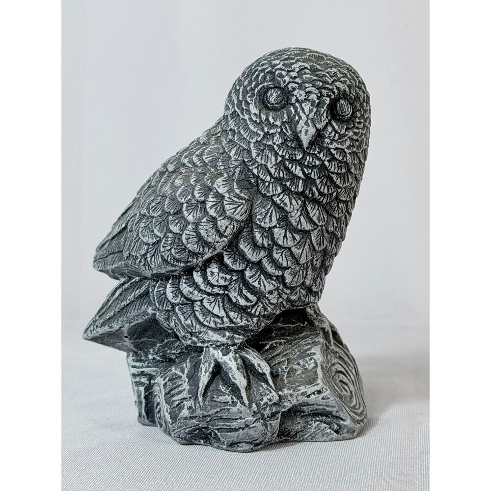 Vtg Volcanic Ash Owl Figurine Mt. St. Helens Sculpture WA USA Hand Crafted Gray